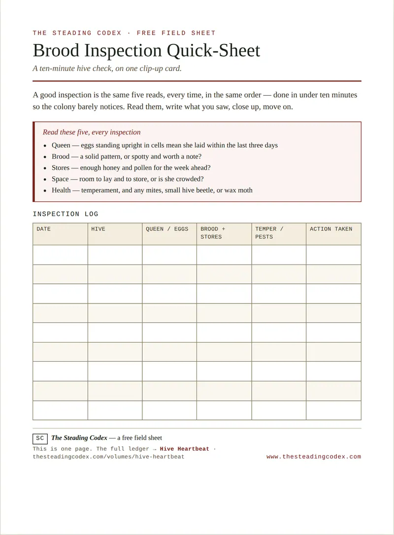 The Brood Inspection Quick-Sheet