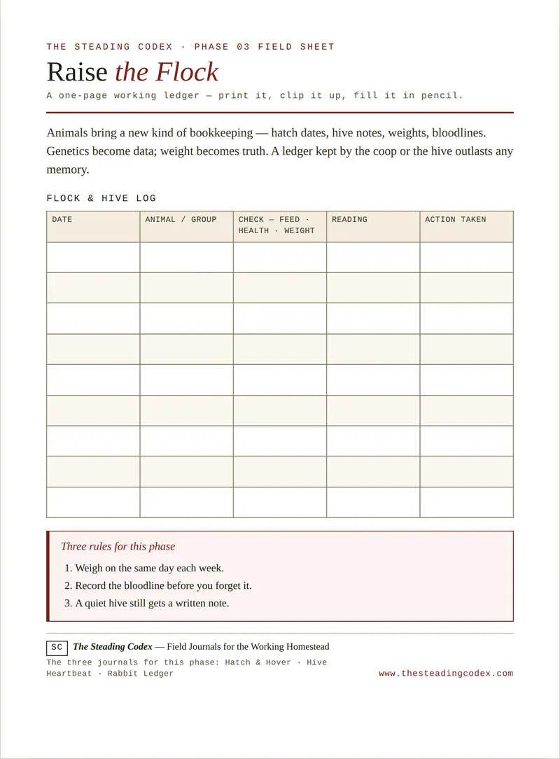 The Flock & Hive Log