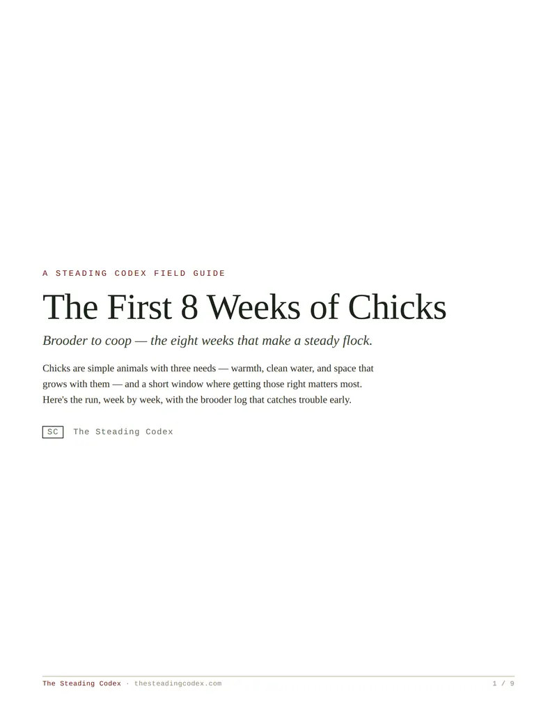 The First 8 Weeks of Chicks