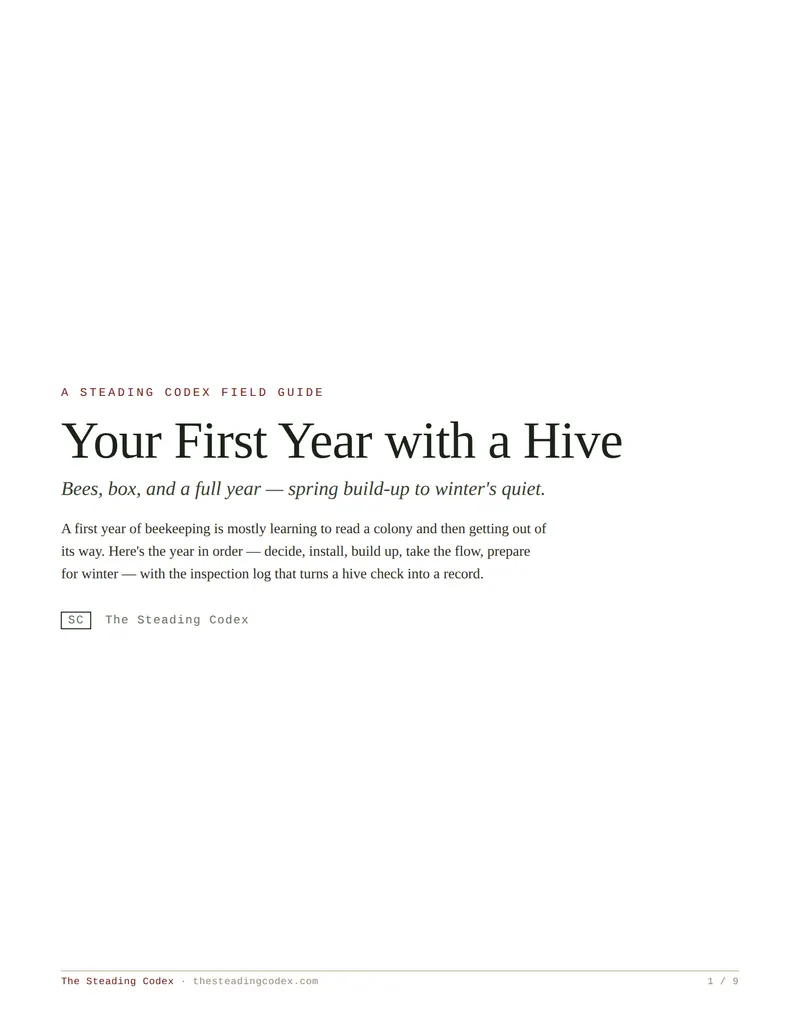 Your First Year with a Hive
