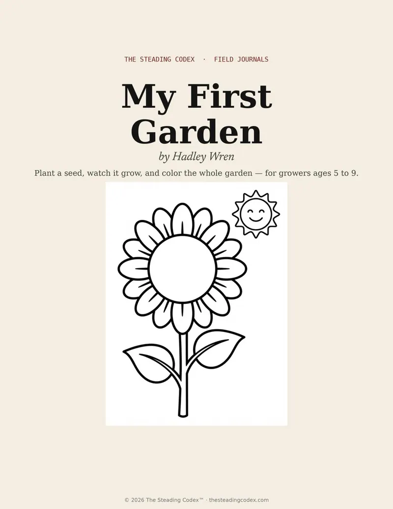My First Garden — printable journal cover