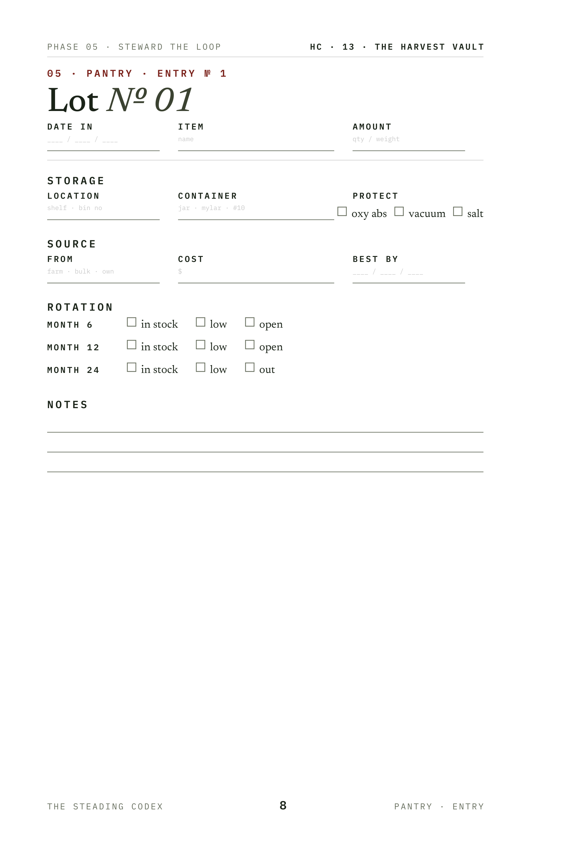 The Harvest Vault interior sample 3