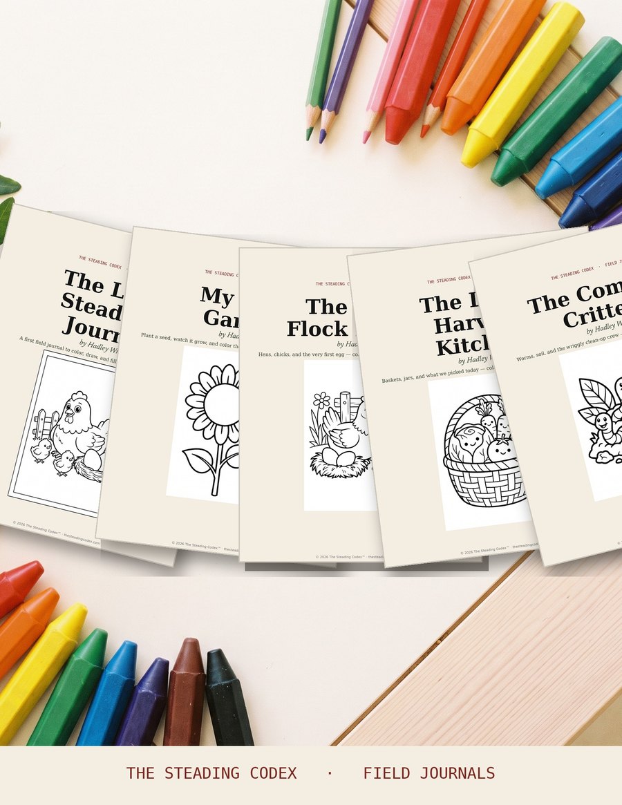 The Little Steader's Library — all five printable journals