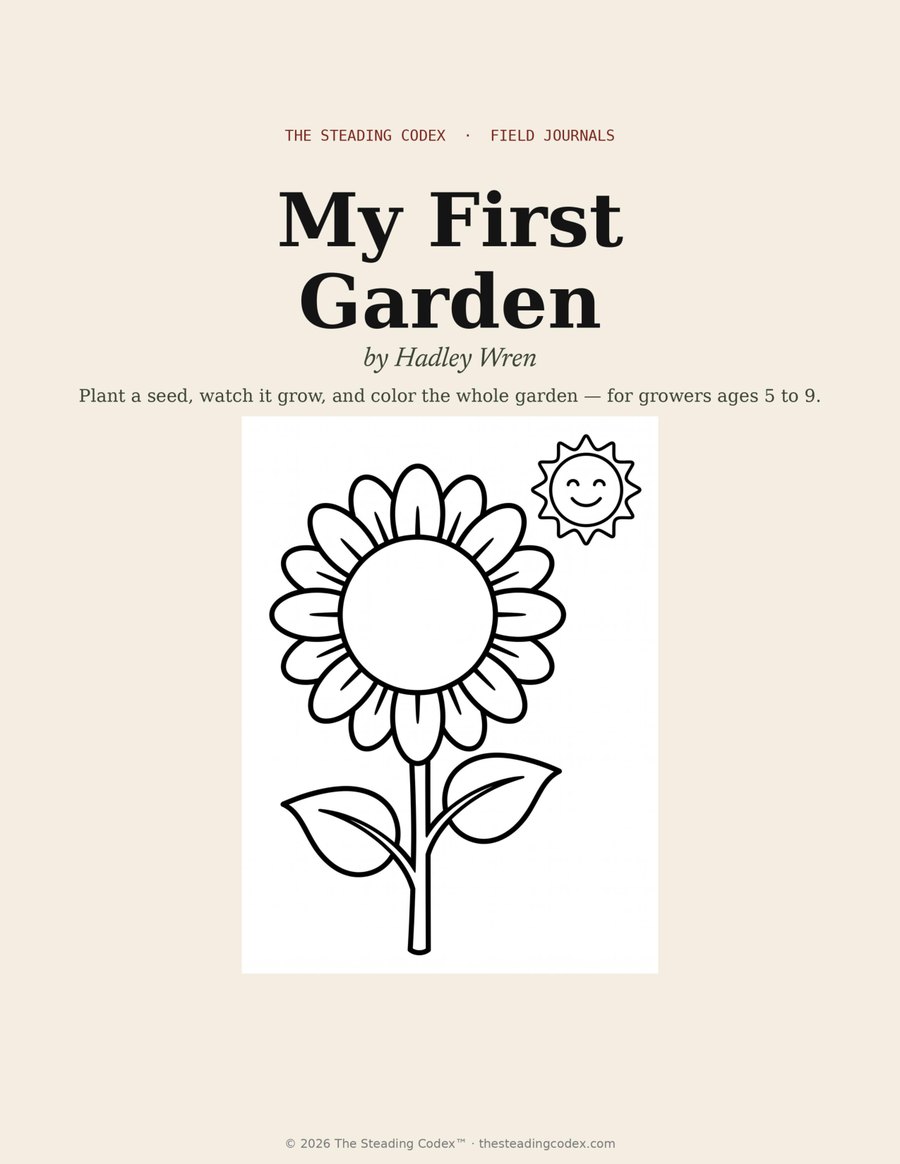 My First Garden — printable journal cover