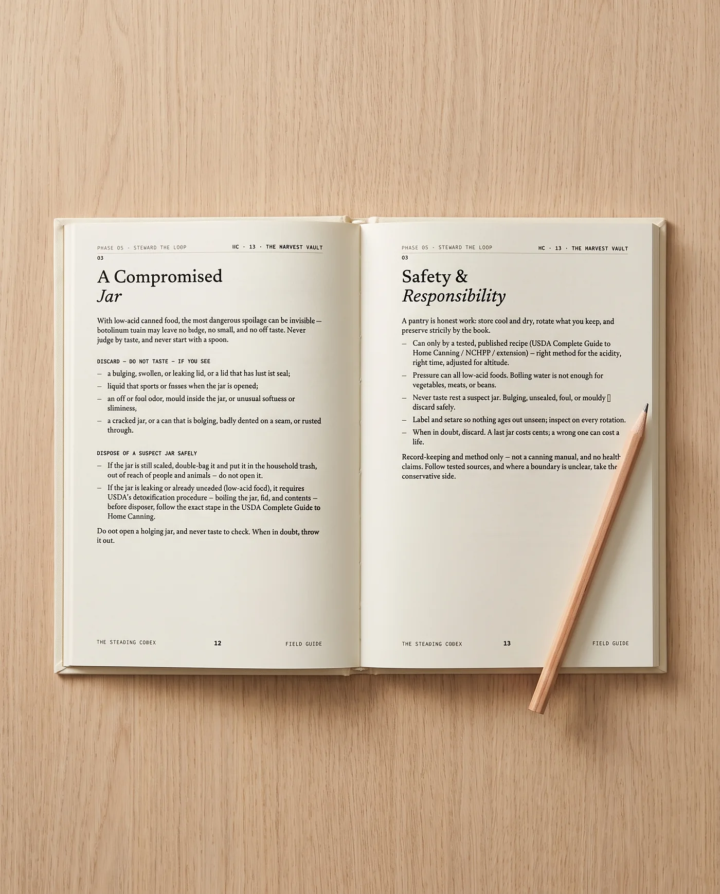 The Harvest Vault open to the cold-storage and rotation pages